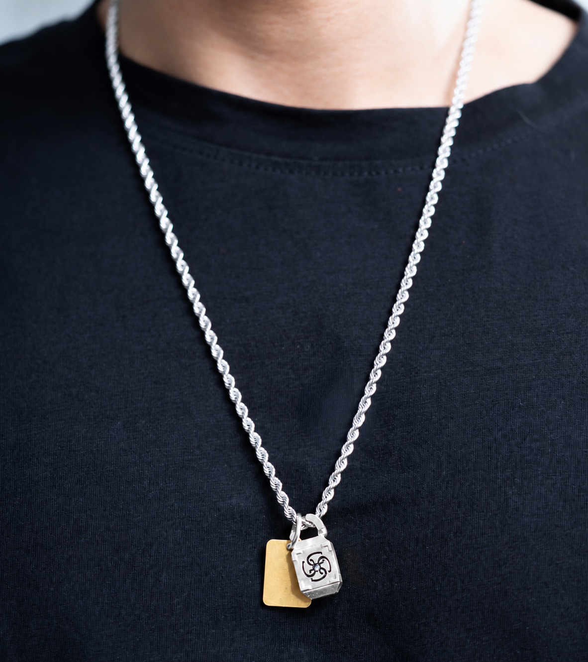 シルバー925 ロープチェーンネックレス｜刻印対応・メンズ・ユニ