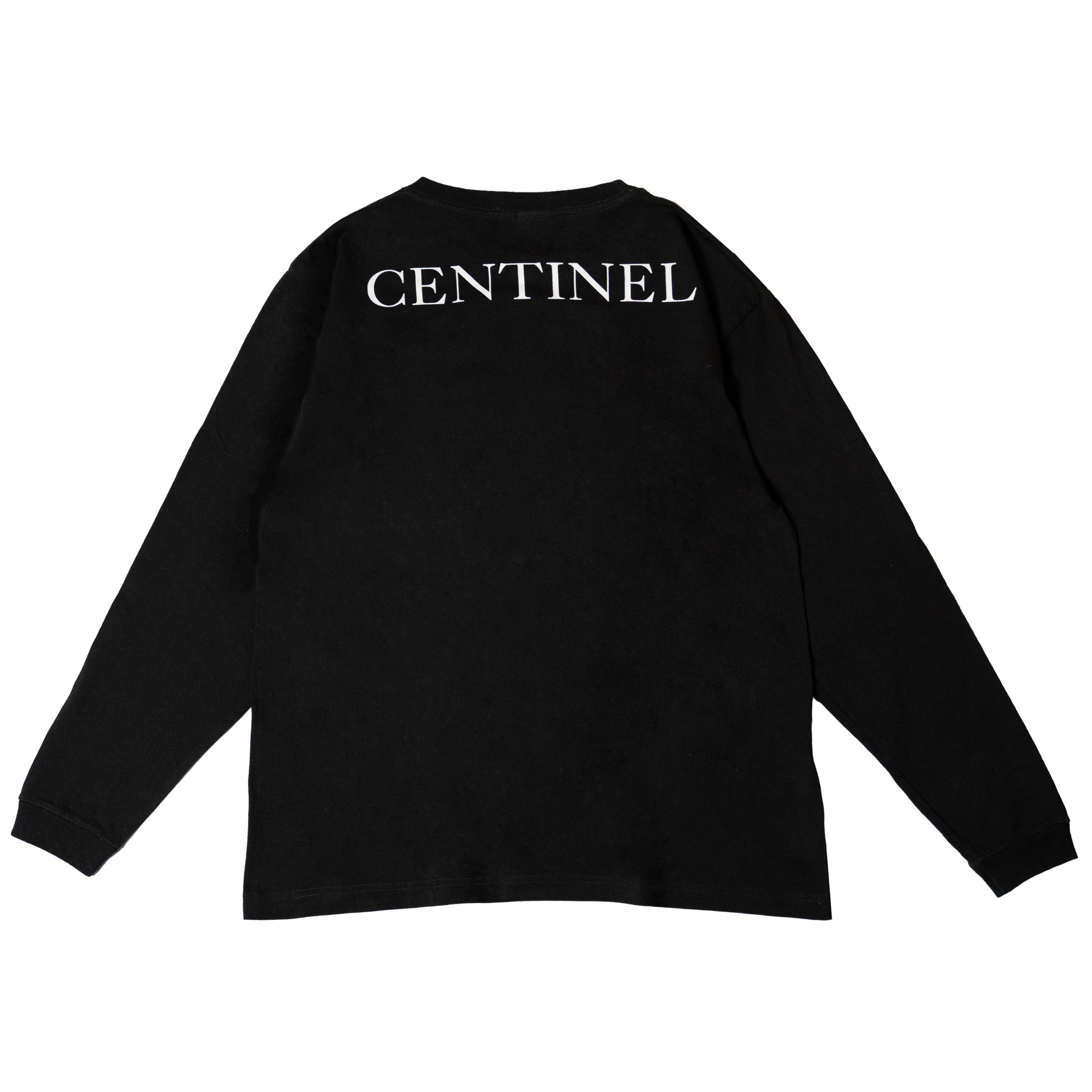 CENTINEL ロングスリーブシャツ ブラック 商品単体 フラットレイ 背面 長袖